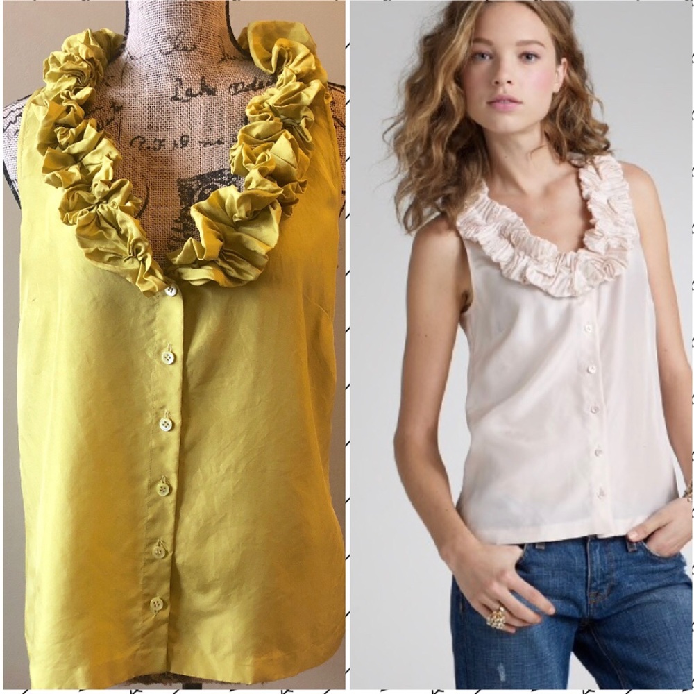 J crew ruffle button down Cami